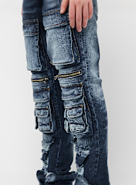 2Y STUDIOS, Esteban Multi Pocket Skinny, niebieski, Obraz 3 z 6