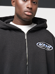 Karl Kani, Woven Signature Chrome Zip Hoodie, black, Image 3 of 5