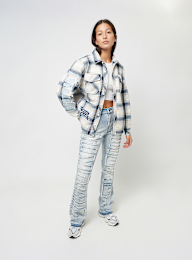 Smoke Rise, Oversized Plaid Shirt, niebieski, Obraz 5 z 5