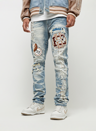 Smoke Rise, Varsity Patch Jeans, blue, Image 1 of 6