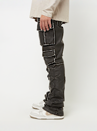 Smoke Rise, Washed Vegan Leather Utility Pants, black, Image 2 of 7
