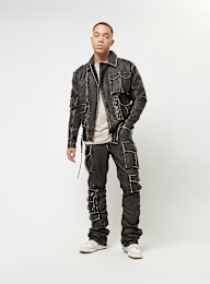 Smoke Rise, Washed Vegan Leather Utility Pants, black, Image 7 of 7