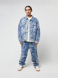 Karl Kani, OG Distress Camo Oversized Denim Jacket, blue, Image 4 of 4