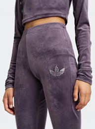 adidas Originals, Velvet Rhinestone Trefoil Hose, roze, Afbeelding 3 van 5