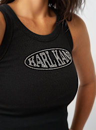 Karl Kani, Woven Signature Rhinestone Rib Tank, zwart, Afbeelding 3 van 4