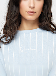 Karl Kani, Small Signature Essential Pinstripe Oversized Tee, blauw, Afbeelding 3 van 4