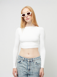 Decibel, Backless Cropped Longsleeve, wit, Afbeelding 1 van 3