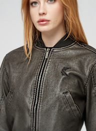 Karl Kani, Signature Pu Bomber Jacket, black, Image 3 of 4