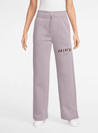 Nike, Sportswear Phoenix Fleece High-Rise Logo Wide Pants, purple, Image 1 of 3