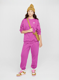 Nike, Sportswear Club Fleece Oversized Crew, Pink, Image 5 of 5