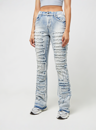 Smoke Rise, Fray Denim Stack Pants, blue, Image 1 of 4