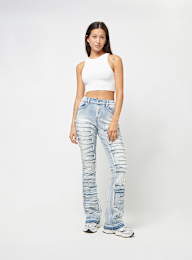 Smoke Rise, Fray Denim Stack Pants, blue, Image 4 of 4