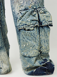 Smoke Rise, Distressed High Rise Wide Leg, blue, Image 3 of 5