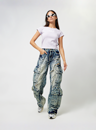 Smoke Rise, Distressed High Rise Wide Leg, blue, Image 5 of 5