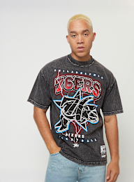 Mitchell & Ness, NBA Oversized Graphic Tee Philadelphia 76ers, grijs, Afbeelding 1 van 4