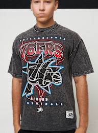 Mitchell & Ness, NBA Oversized Graphic Tee Philadelphia 76ers, grijs, Afbeelding 3 van 4