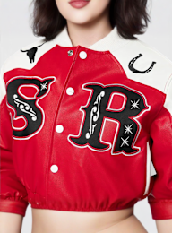 Smoke Rise, Relaxed Rodeo Cropped Jacket, red, Image 3 of 5