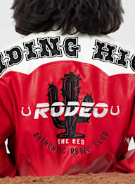 Smoke Rise, Relaxed Rodeo Cropped Jacket, red, Image 4 of 5