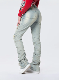 Smoke Rise, High Rise Stacked Western Jeans, blue, Image 2 of 7