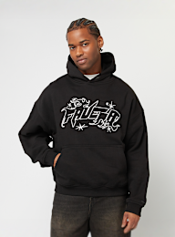 FAVELA, Fabric Patch Embroidery Black Hoodie, black, Image 1 of 5