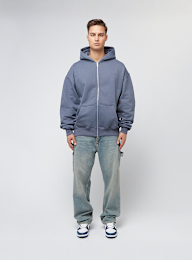 Pegador, Colne Logo Oversized Sweat Jacket, blue, Image 5 of 5