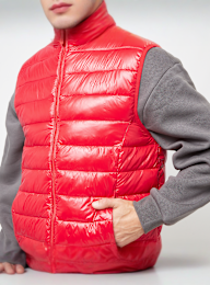 SNIPES, Small Logo Light Puffer Vest, czerwony, Obraz 3 z 4