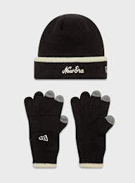 New Era, Script Beanie Set (2 Piece), black, Image 1 of 2