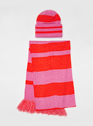New Era, Stripe Scarf Beanie Set (2 Piece), multi-colour, Image 2 of 3
