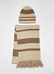 New Era, Stripe Scarf Beanie Set (2 Piece), multi-colour, Image 1 of 3