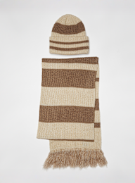 New Era, Stripe Scarf Beanie Set (2 Piece), multi-colour, Image 2 of 3