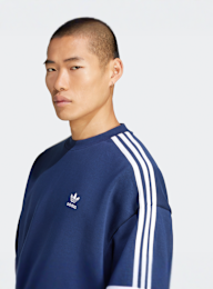 adidas Originals, Oversized 3-strepen crew sweatshirt, blauw, Afbeelding 3 van 5