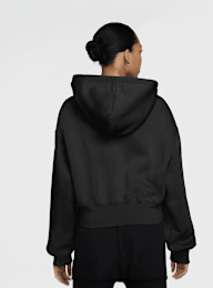 Nike, Sportswear Phoenix Fleece Loose Crop Full-Zip Hoodie, black, Image 2 of 3