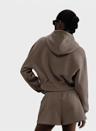 Nike, Sportswear Phoenix Fleece Loose Crop Full-Zip Hoodie, brown, Image 2 of 3