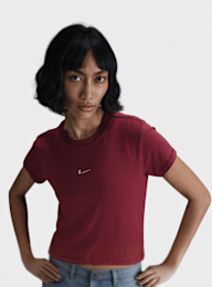 Nike, Sportswear Chill Knit Slim Cropped T-Shirt, red, Image 1 of 4