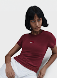 Nike, Sportswear Chill Knit Slim Cropped T-Shirt, red, Image 3 of 4