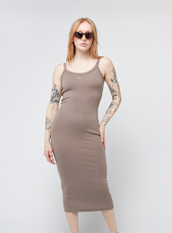 Nike, Sportswear Chill Knit Mini-Rib Tank Dress, bruin, Afbeelding 1 van 4