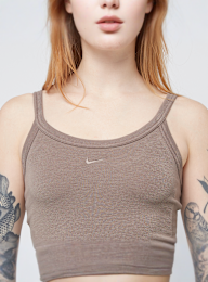 Nike, Sportswear Chill Knit Mini-Rib Tank Dress, bruin, Afbeelding 3 van 4