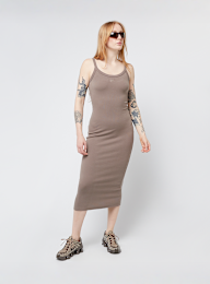 Nike, Sportswear Chill Knit Mini-Rib Tank Dress, bruin, Afbeelding 4 van 4