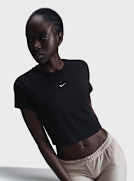 Nike, Sportswear Chill Knit Crop Top, black, Image 1 of 3