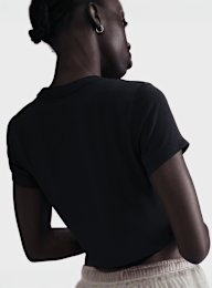 Nike, Sportswear Chill Knit Crop Top, black, Image 2 of 3