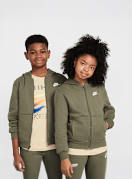 Nike, Sportswear Club Fleece Full-Zip Hoodie, green, Image 1 of 6
