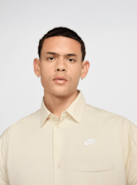 Nike, Club Short Sleeve Buttoned Oversized Shirt, beige, Image 3 of 6