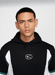Nike, Sportswear Swoosh Air Fleece Hoodie, black, Image 3 of 5