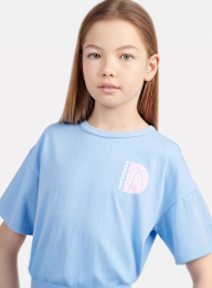 New Balance, Hoops Court Graphic Tee, blue, Image 3 of 6