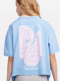 New Balance, Hoops Court Graphic Tee, blue, Image 5 of 6