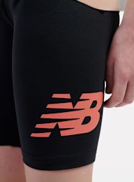 New Balance, Stacked Logo Tee And Cycle Short Set, zwart, Afbeelding 4 van 4