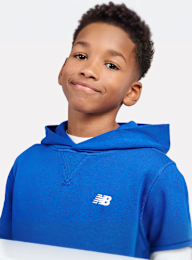 New Balance, French Terry Small Logo Hoodie, blue, Image 3 of 4