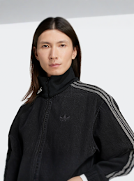 adidas Originals, Denim Firebird Originals Jacket, black, Image 2 of 5