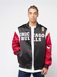 Mitchell & Ness, NBA Team Origins Satin Jacket Vintage Logo Chicago Bulls, black, Image 1 of 8