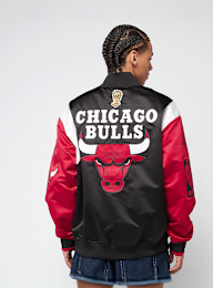 Mitchell & Ness, NBA Team Origins Satin Jacket Vintage Logo Chicago Bulls, black, Image 2 of 8